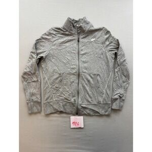 Nike Girls Heather Gray Full Zip Track Jacket Mock Neck Size Large 12-14